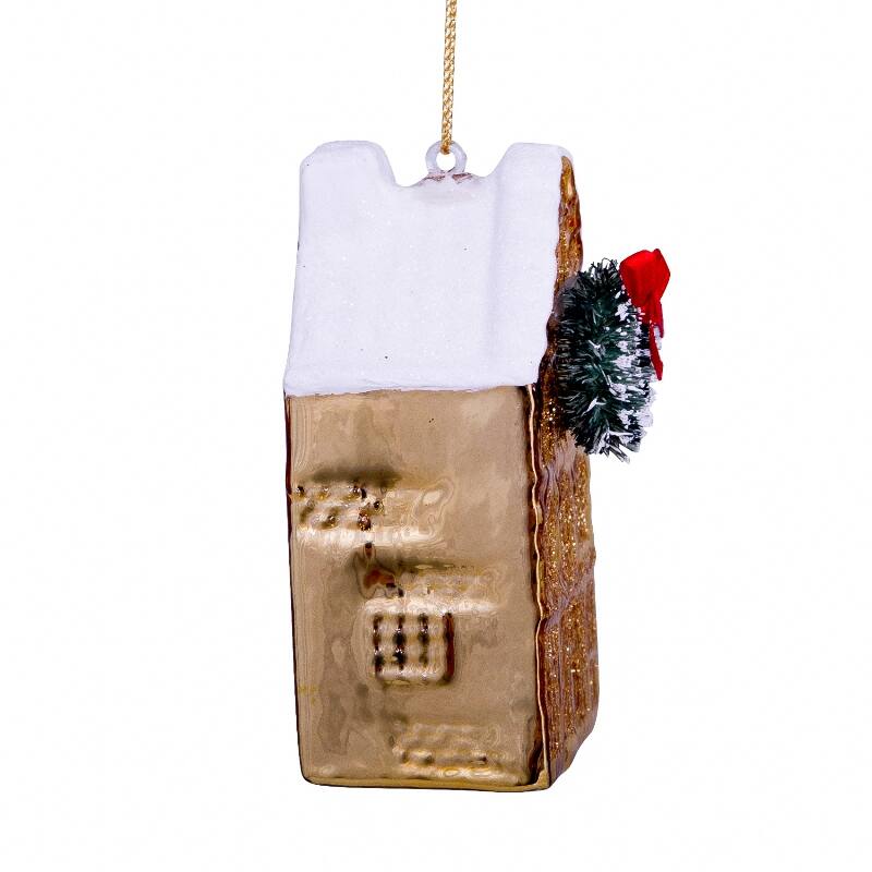 Ornament glass gold canal house H9cm