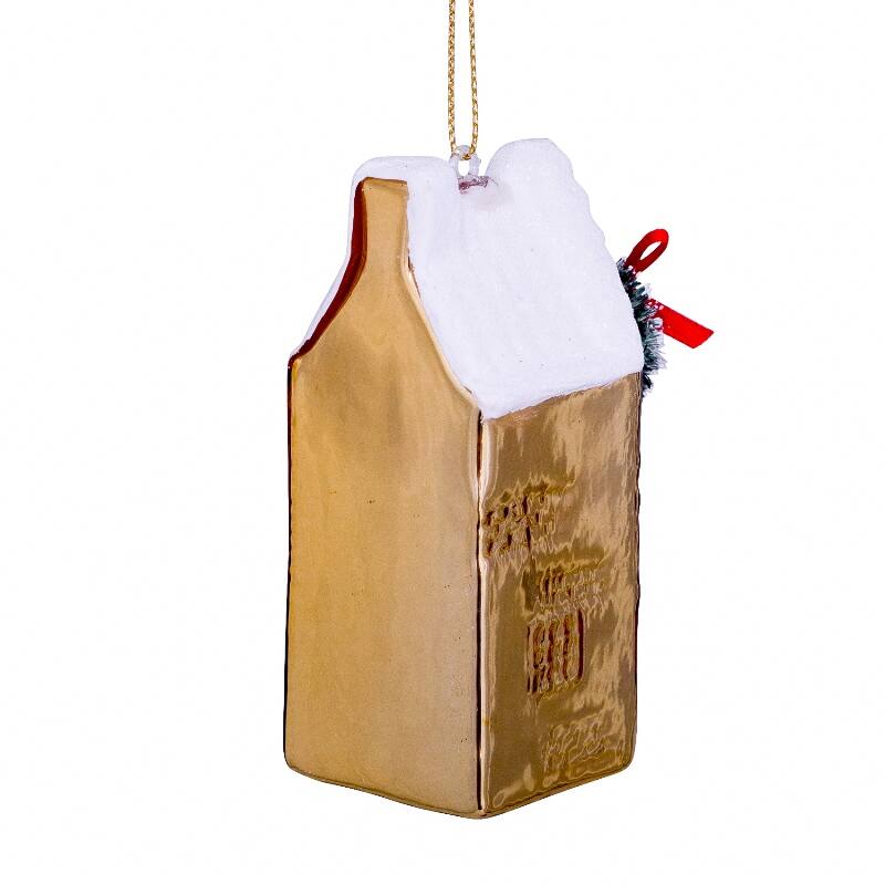 Ornament glass gold canal house H9cm