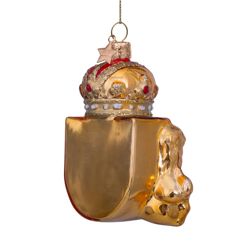 Ornament glass gold shield of Amsterdam H9.5cm