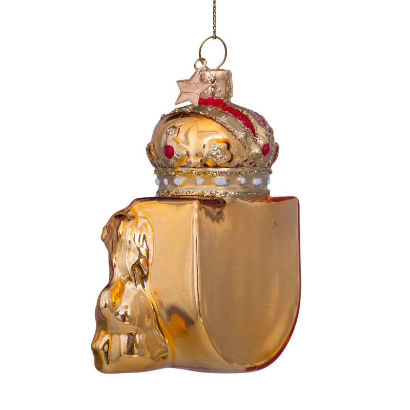 Ornament glass gold shield of Amsterdam H9.5cm