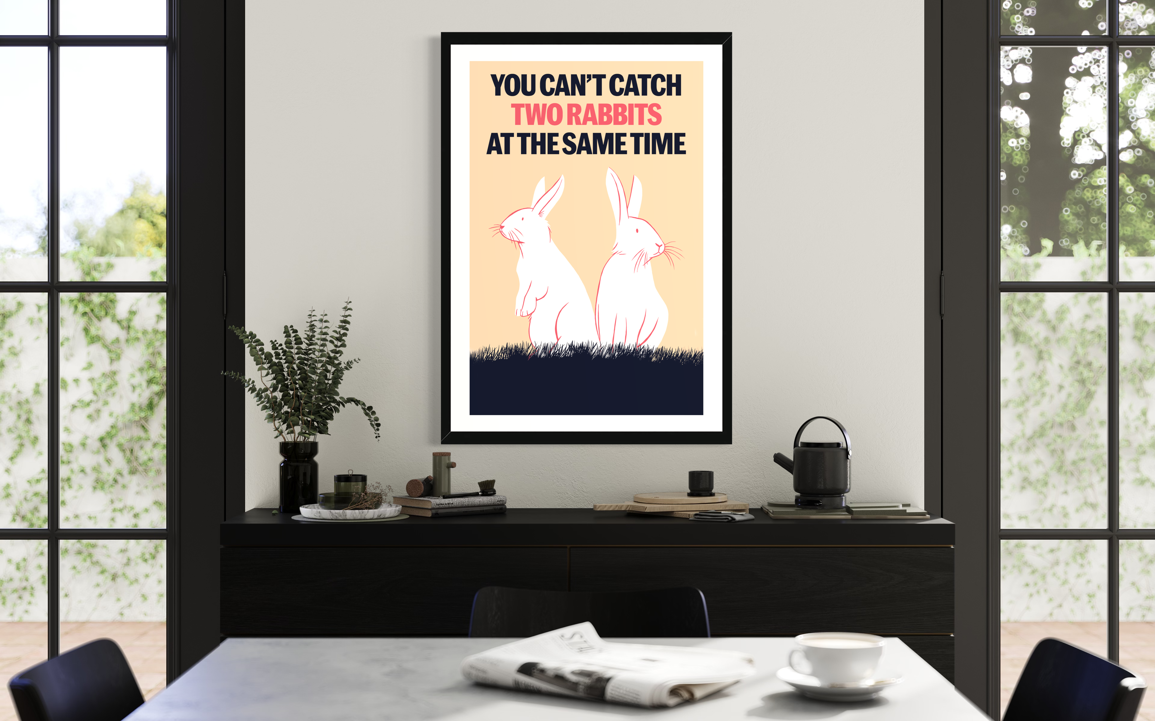 You can't catch two rabbits  at the same time